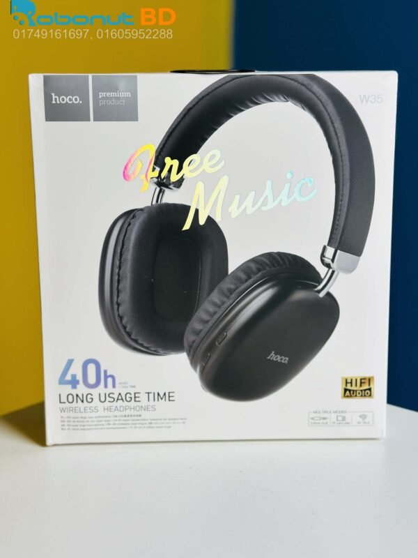 Hoco W35 Wireless Headphone (Black and Silver)