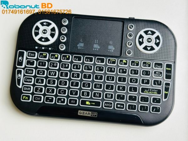 GearUP MK20 2.4GHz + Wireless Dual Mode RGB Backlit Rechargeable Mini Portable Keyboard With Touchpad - Image 2