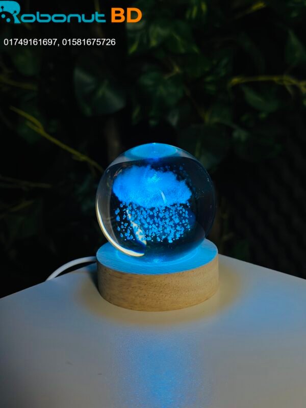 3D Crystal Ball – Rain Cloud (7 Color Base) - Image 5