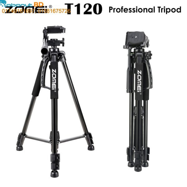 Zomei T120 Mobile & DSLR Tripod-Professional Series (Without Mobile Holder) - Image 3