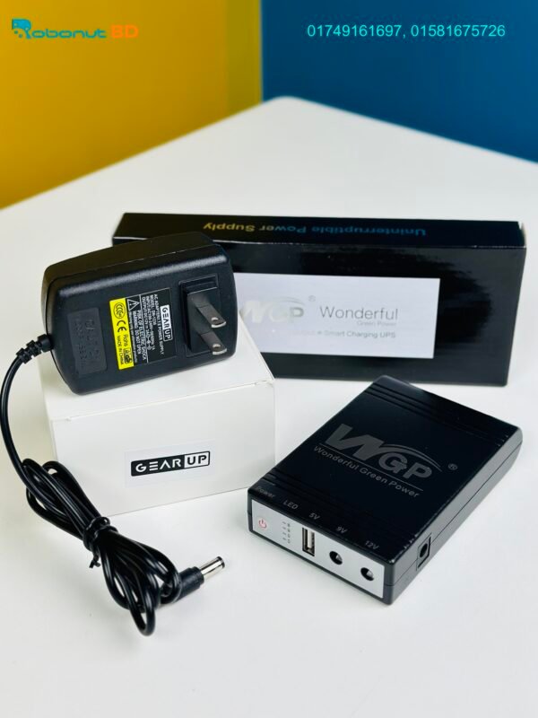 WGP mini UPS + GearUP Adapter Combo Pack (5/9/12V- 8800mAh + 12/3A)